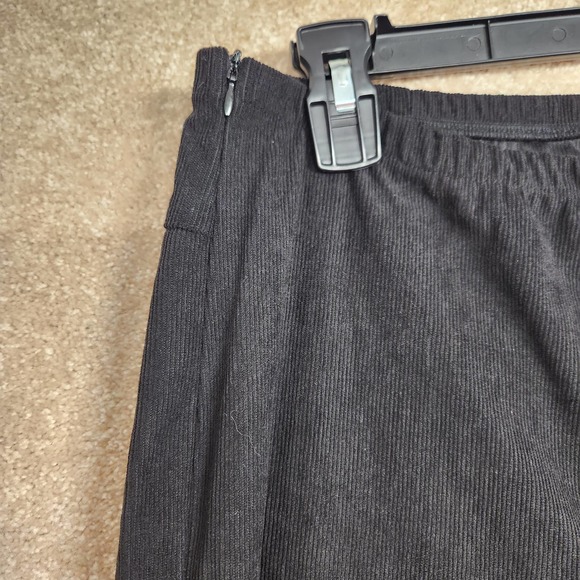 HALARA Black Corduroy Side Zip Pockets Casual Flared Pants Size Large NWT - Picture 4 of 6
